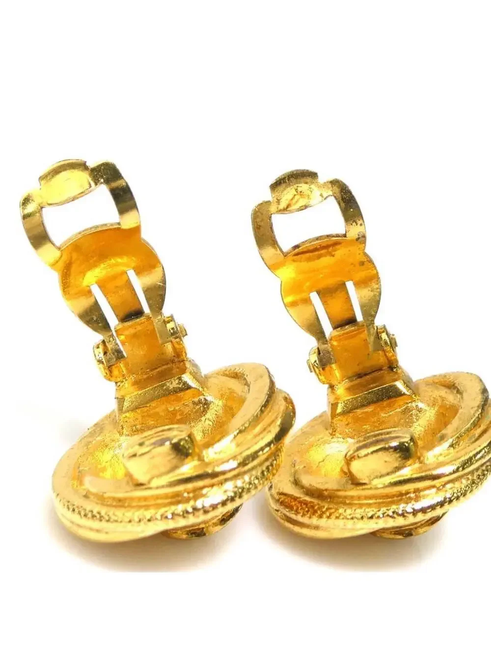Auth Chanel Cc Logo Clip On Earrings #293526C35B Authentic Vintage Chanel Kim Kardashian CC Logo Earrings  main image 4